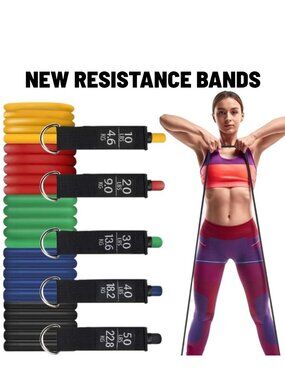 NEW Resistance Training Bands 11 Piece Set Home Workout Physical Therapy Yoga Pi
